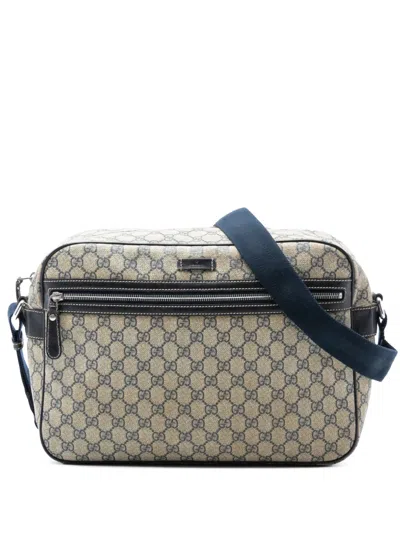 Pre-owned Gucci 2016-2025 Gg Supreme Crossbody Bag In Neutral