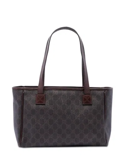 Pre-owned Gucci 2016-2025 Gg Supreme Tote Bag In Brown