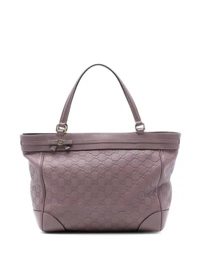 Pre-owned Gucci 2016-2025 Ssima Mayfair Tote Bag In Purple