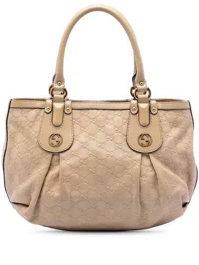 Pre-owned Gucci 2016-2025 Ssima Scarlett Tote Bag In Brown