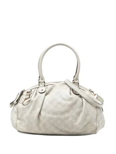 Pre-owned Gucci 2016-2025 Ssima Sukey Satchel In White