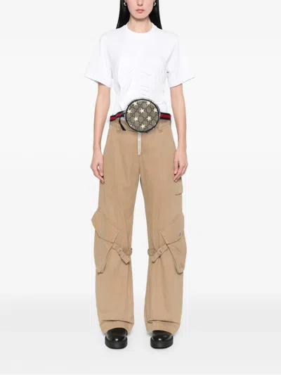 Pre-owned Gucci 2016-2025 Kids Gg Supreme Stars Web Belt Bag In Brown