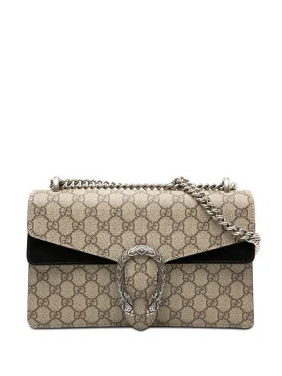 Pre-owned Gucci 2016-2025 Medium Gg Supreme Dionysus Shoulder Bag In Brown