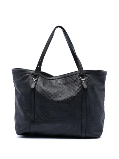 Pre-owned Gucci 2016-2025 Microssima Nice Tote Bag In Black