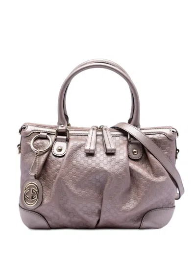 Pre-owned Gucci 2016-2025 Microssima Sukey Satchel In Purple