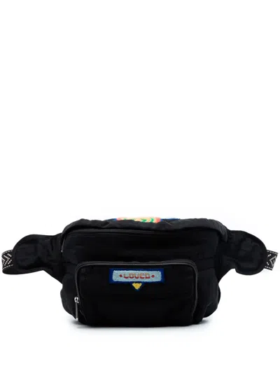 Pre-owned Gucci 2016-2025 Nylon 80s Patch Convertible Belt Bag Satchel In Black