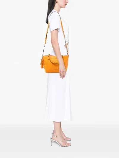 Pre-owned Gucci 2016-2025 Small Calfskin Soho Cellarius Satchel In Yellow