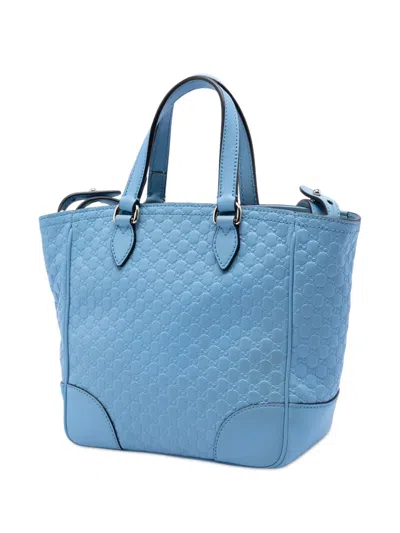 Pre-owned Gucci 2016-2025 Small Microssima Bree Satchel In Blue