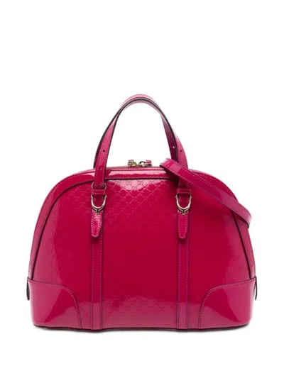 Pre-owned Gucci 2016-2025 Small Microssima Patent Nice Dome Satchel In Pink