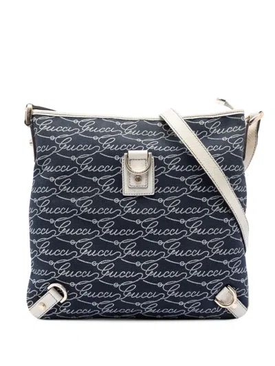 Pre-owned Gucci 2016-2026 85th Anniversary Denim Abbey D Ring Crossbody Bag In Blue