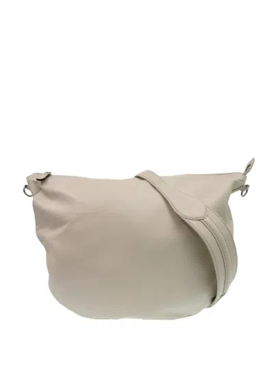 Pre-owned Gucci 2016-2026 Calfskin Half Moon Hobo Bag In Neutral