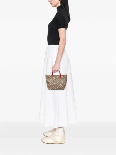 Pre-owned Gucci 2016-2026 Childrens Gg Supreme Ribbon Tote Bag In Neutrals