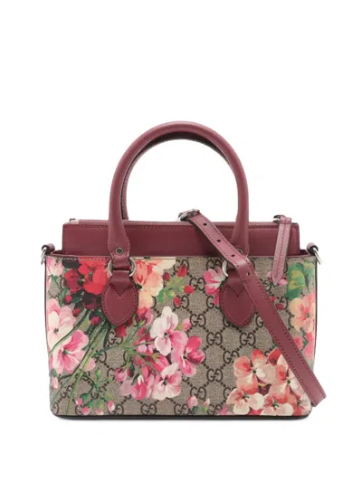Pre-owned Gucci 2016-2026 Gg Blooms Satchel In Brown