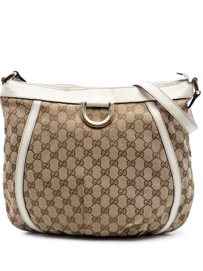 Pre-owned Gucci 2016-2026 Gg Canvas Abbey D Ring Crossbody Bag In Neutral