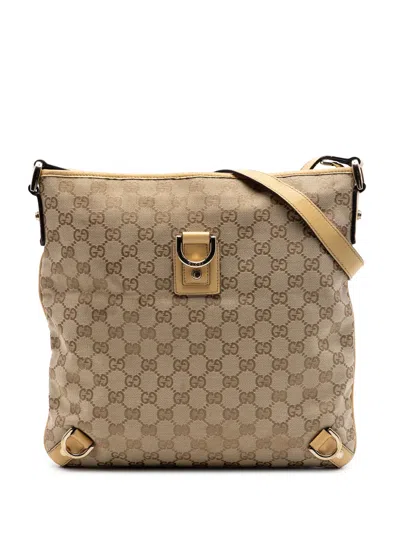 Pre-owned Gucci 2016-2026 Gg Canvas Abbey D Ring Crossbody Bag In Neutral