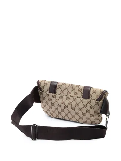 Pre-owned Gucci 2016-2026 Gg Canvas Belt Bag In Neutrals