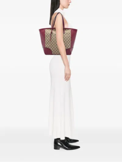 Pre-owned Gucci 2016-2026 Gg Canvas Bree Tote Bag In Neutrals