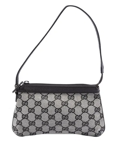 Pre-owned Gucci 2016-2026 Gg Canvas Bumble Bee Charm Pochette Shoulder Bag In Neutral