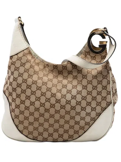 Pre-owned Gucci 2016-2026 Gg Canvas Charlotte Crossbody Bag In White