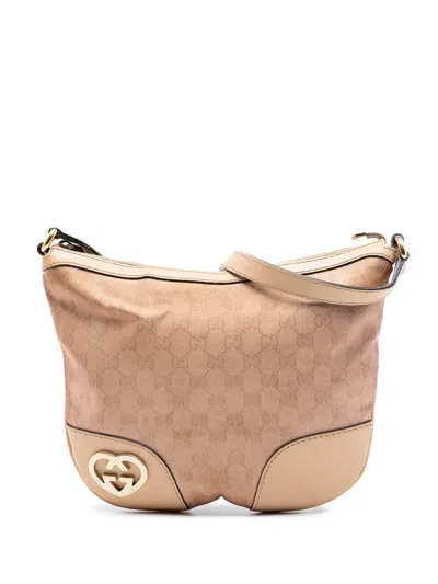 Pre-owned Gucci 2016-2026 Gg Canvas Lovely Crossbody Bag In Brown