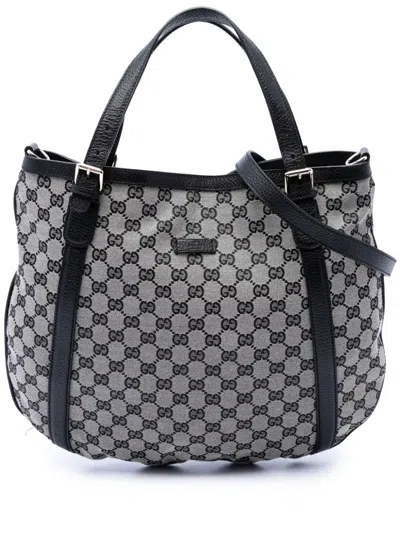 Pre-owned Gucci 2016-2026 Gg Canvas Satchel In Black