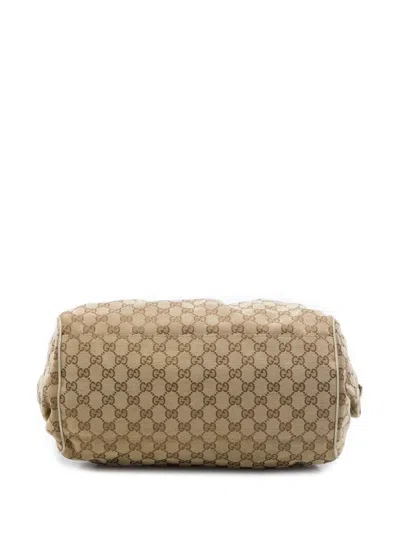 Pre-owned Gucci 2016-2026 Gg Canvas Sukey Satchel In 白色