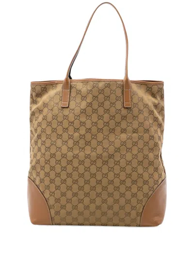 Pre-owned Gucci 2016-2026 Gg Canvas Tote Bag In Brown