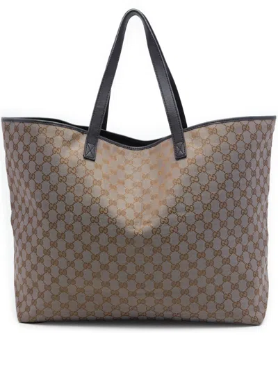Pre-owned Gucci 2016-2026 Gg Canvas Tote Bag In Grey