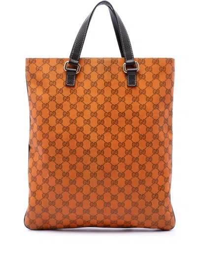Pre-owned Gucci 2016-2026 Gg Canvas Tote Bag In Orange