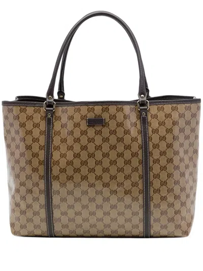 Pre-owned Gucci 2016-2026 Gg Crystal Joy Tote Bag In Neutrals