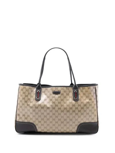 Pre-owned Gucci 2016-2026 Gg Crystal Princy Tote Bag In Neutral