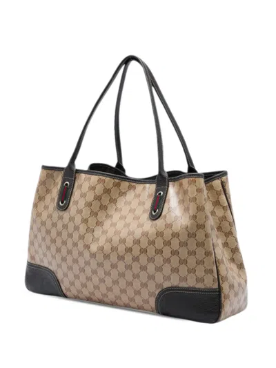 Pre-owned Gucci 2016-2026 Gg Crystal Princy Tote Bag In Neutrals