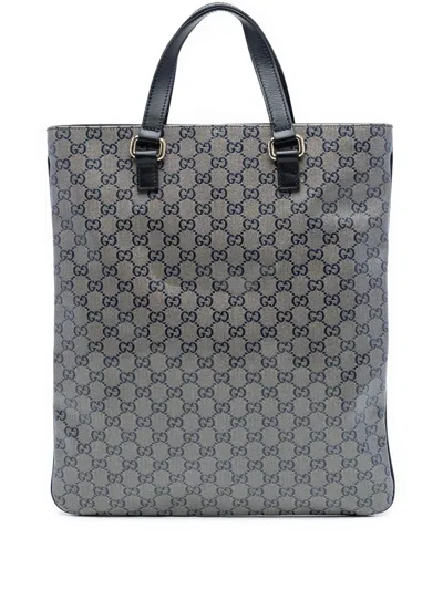 Pre-owned Gucci 2016-2026 Gg Crystal Tote Bag In Gray