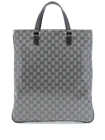 Pre-owned Gucci 2016-2026 Gg Crystal Tote Bag In Grey