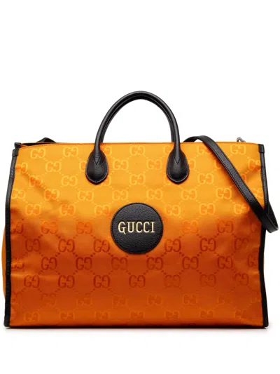 Pre-owned Gucci 2016-2026 Gg Econyl Off The Grid Convertible Tote Satchel In Orange