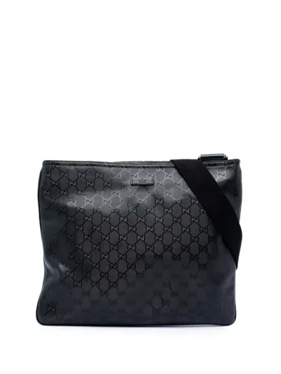 Pre-owned Gucci 2016-2026 Gg Imprime Crossbody Bag In Black