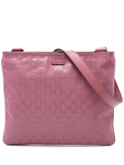 Pre-owned Gucci 2016-2026 Gg Imprime Crossbody Bag In Pink