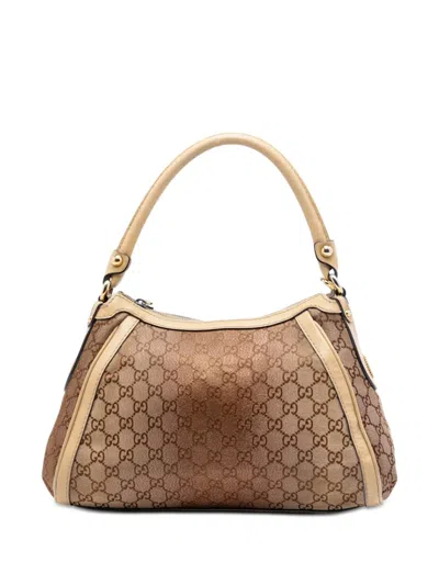 Pre-owned Gucci 2016-2026 Gg Lurex Scarlett Handbag In Brown