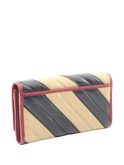 Pre-owned Gucci 2016-2026 Gg Marmont Wallet Long Wallets In Black