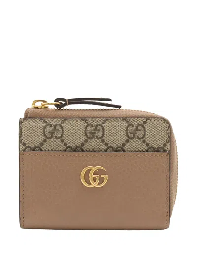 Pre-owned Gucci 2016-2026 Gg Marmont Zip Compact Wallet Small Wallets In Pink