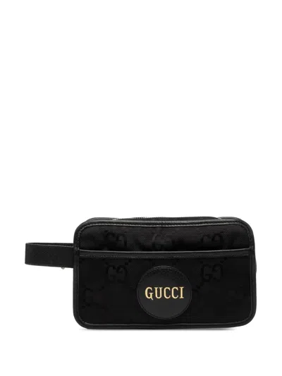 Pre-owned Gucci 2016-2026 Gg Nylon Off The Grid Clutch Bag In Black