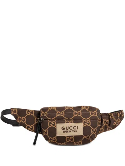 Pre-owned Gucci 2016-2026 Gg Nylon Ripstop Belt Bag In Brown