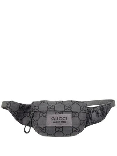 Pre-owned Gucci 2016-2026 Gg Nylon Ripstop Belt Bag In Gray