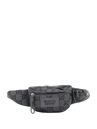 Pre-owned Gucci 2016-2026 Gg Nylon Ripstop Belt Bag In Gray