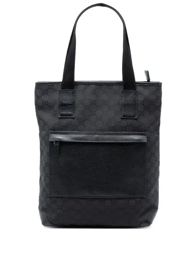 Pre-owned Gucci 2016-2026 Gg Nylon Tote Bag In Black