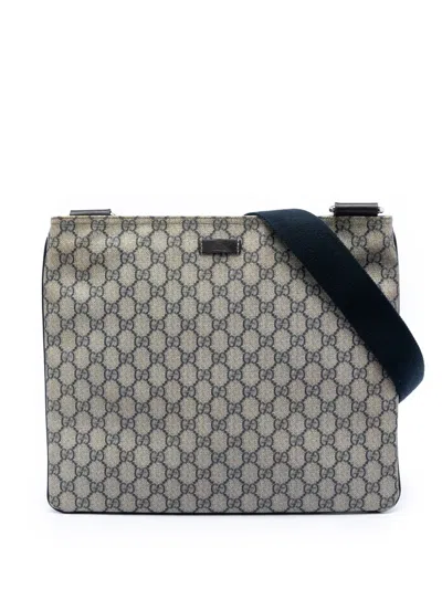 Pre-owned Gucci 2016-2026 Gg Supreme Crossbody Bag In Neutral