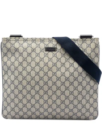 Pre-owned Gucci 2016-2026 Gg Supreme Crossbody Bag In Neutral
