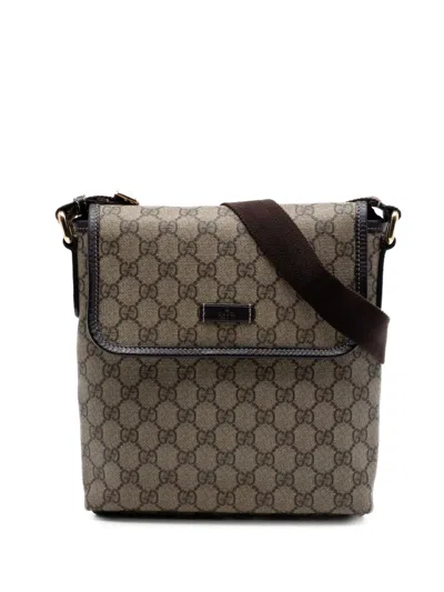 Pre-owned Gucci 2016-2026 Gg Supreme Crossbody Bag In Neutral