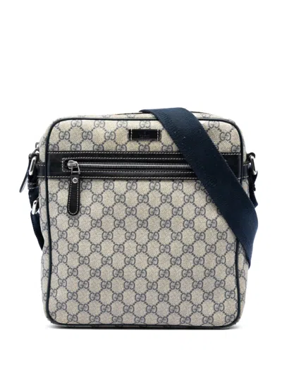Pre-owned Gucci 2016-2026 Gg Supreme Crossbody Bag In Neutral