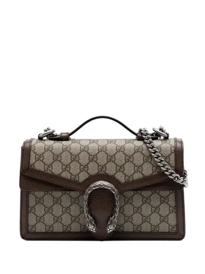 Pre-owned Gucci 2016-2026 Gg Supreme Dionysus Top Handle Bag Satchel In Neutral
